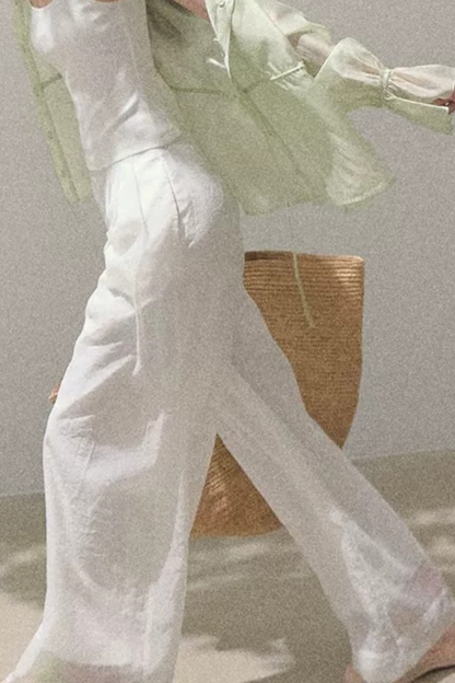 Old Money Mesh Wide-Leg Pants