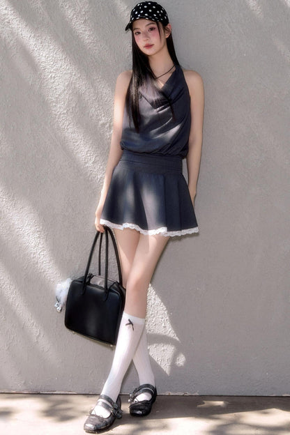 Lace-Trimmed A-Line Summer Dress