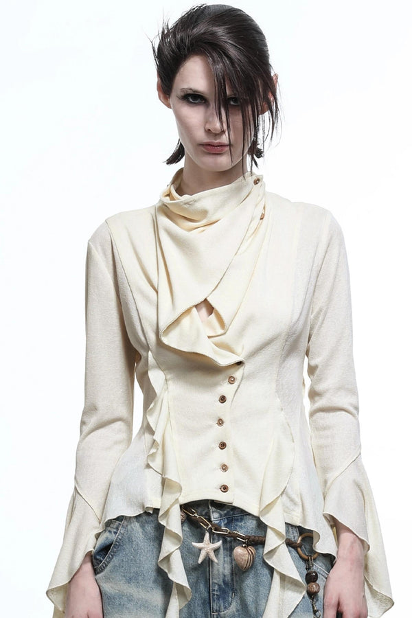 Lyocell Ruffled Cardigan