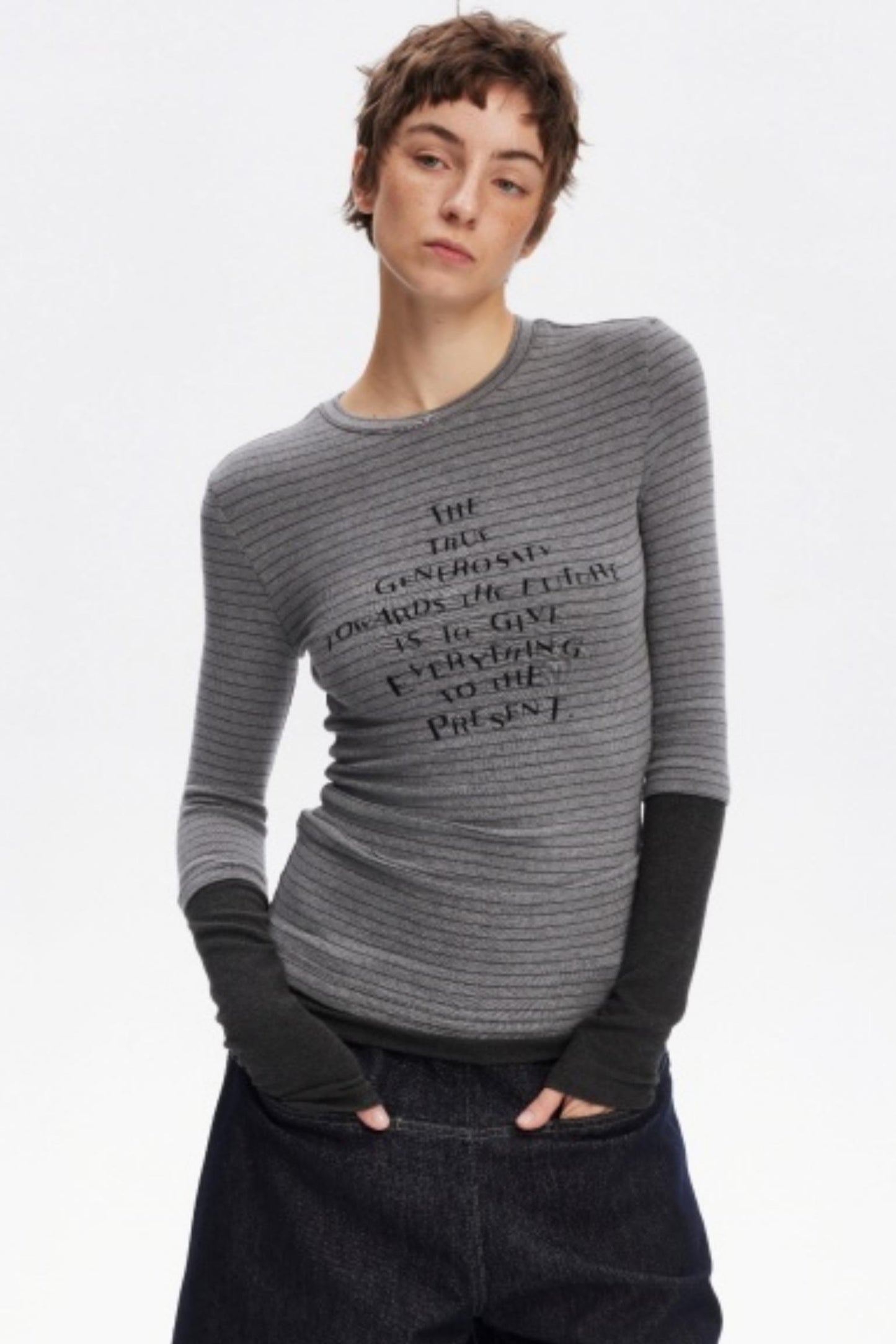 Layered Letter Print T-Shirt