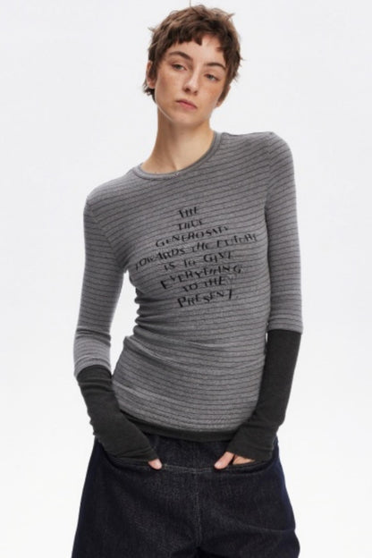 Layered Letter Print T-Shirt