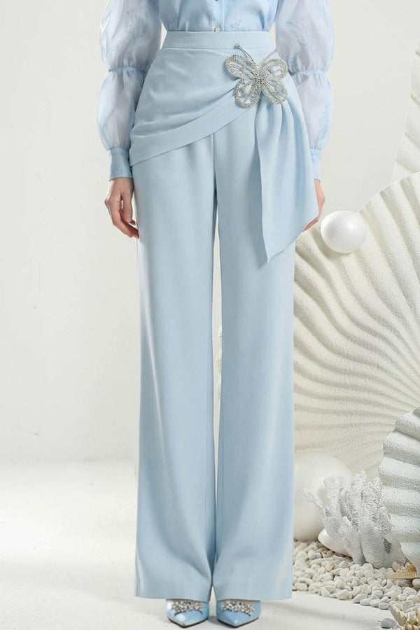 Butterfly Mist Ice Blue Blouse set-Up