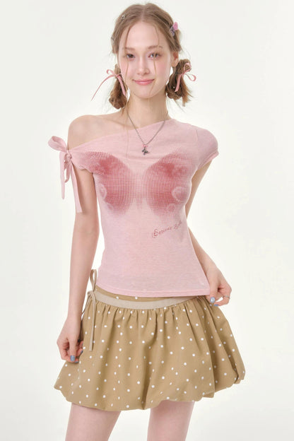 Spring Haze Butterfly Print Blouse