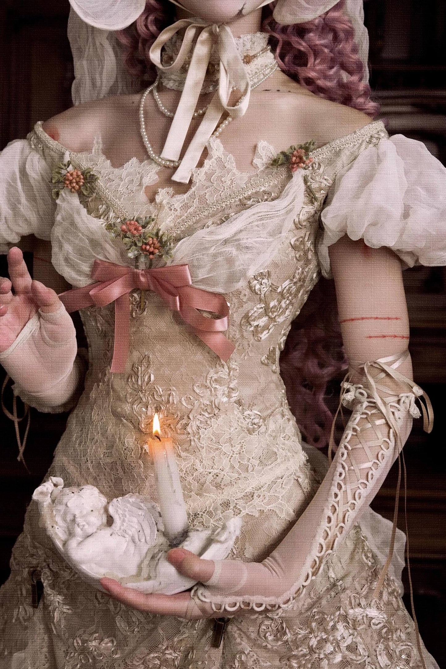 Eros Poetry Vintage One-Shoulder Mesh Top