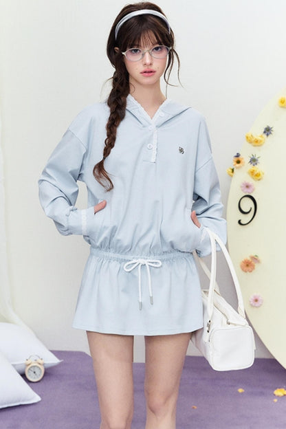 Drape Hoodie Sweater Dress