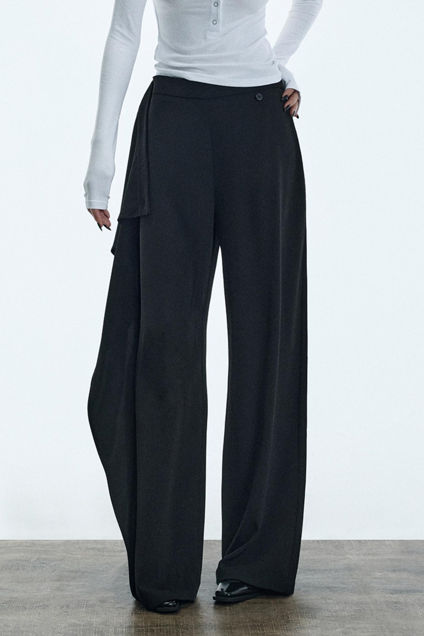 Asymmetrical Black Winter Pants