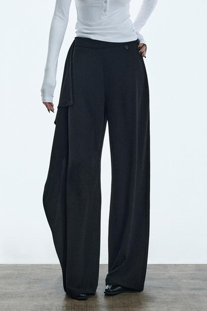 Asymmetrical Black Winter Pants