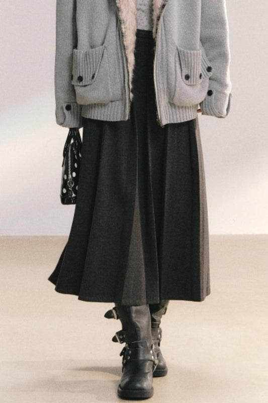 Vintage Woolen A-Line Skirt
