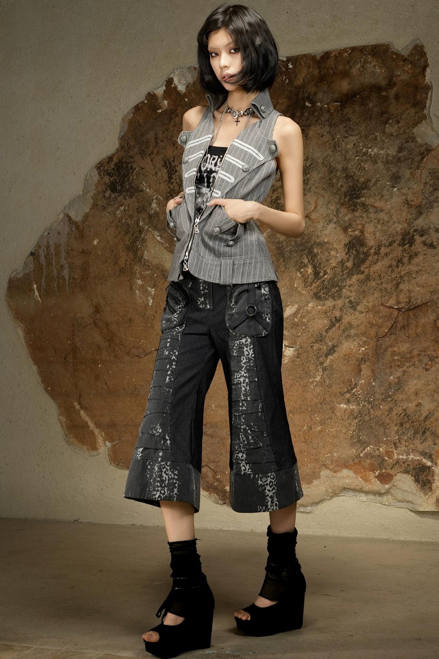 Punk Dark Flared Pants