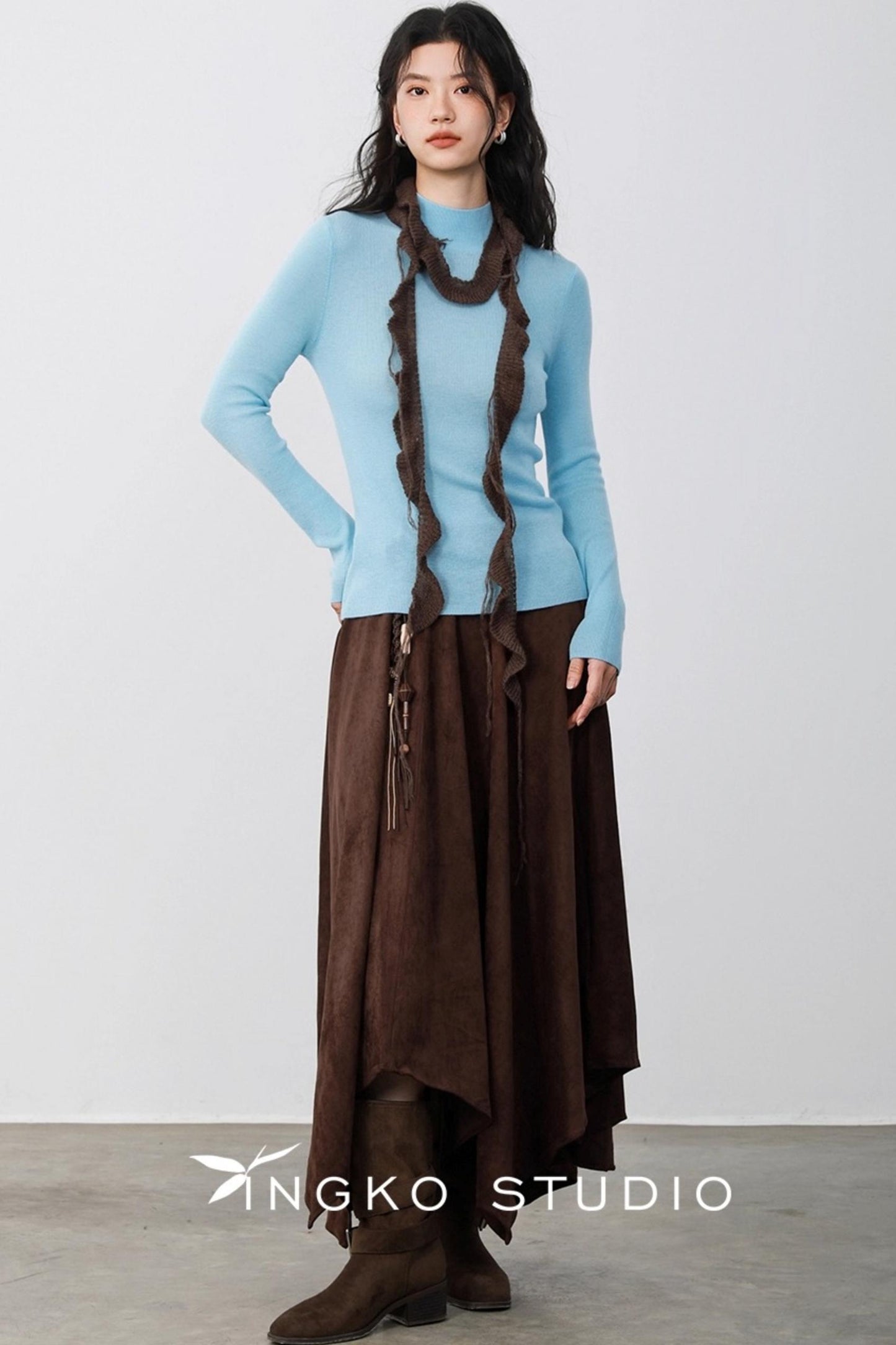 Light Blue Round Neck Sweater