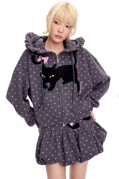 Love Polka Dot Cat Ear Jacket