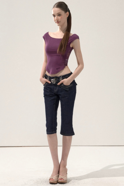 Lace Patchwork Backless Top