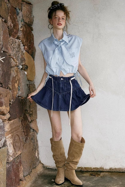 Tie-Back Sleeveless Top