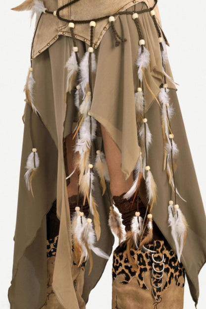 Retro Braided Tassel Belt