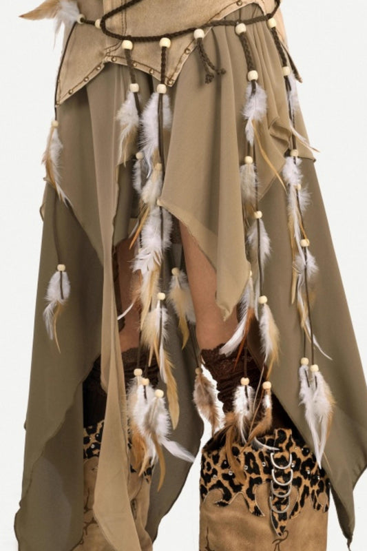 Retro Braided Tassel Belt