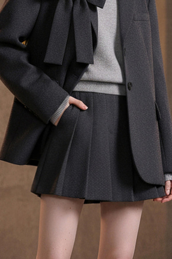 Temperament Bow Jacket & Skirt Set-Up