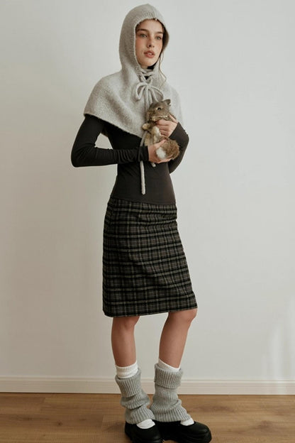 Pearl Gray Knit Cape