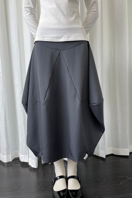 Gray Halter A-Line Skirt