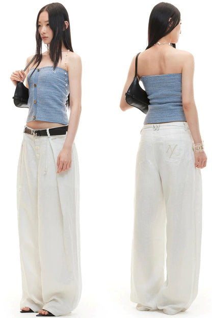 Tencel Linen Wide-Leg Pants