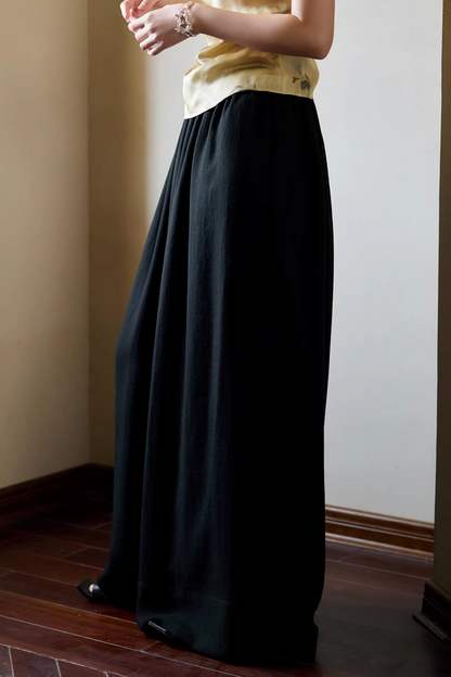 Simple Black Wide-Leg Pants