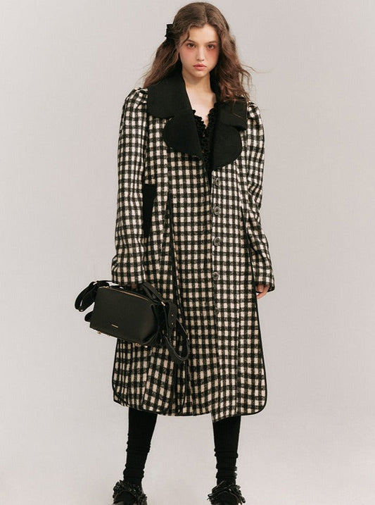 Wool Plaid Warm Coat