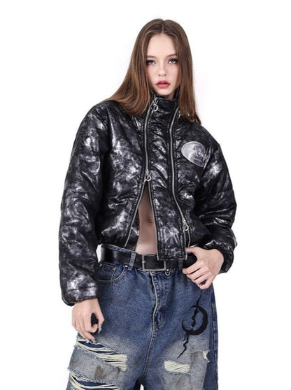 Cropped High Neck Genderless Jacket