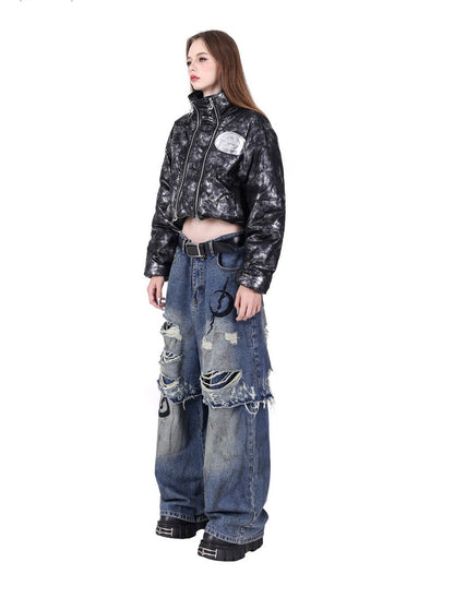 Cropped High Neck Genderless Jacket