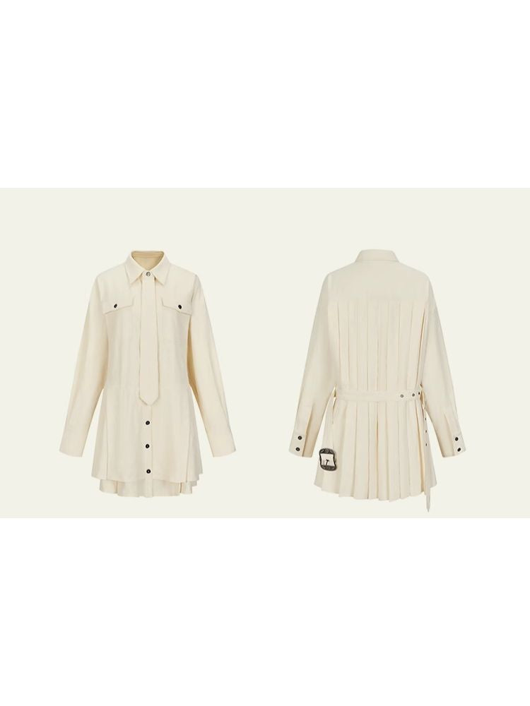 Sense Pleated Shirt Dress