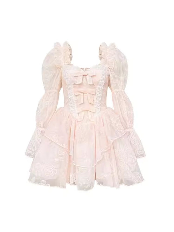 Long Sleeve Bubble Sleeve Dress