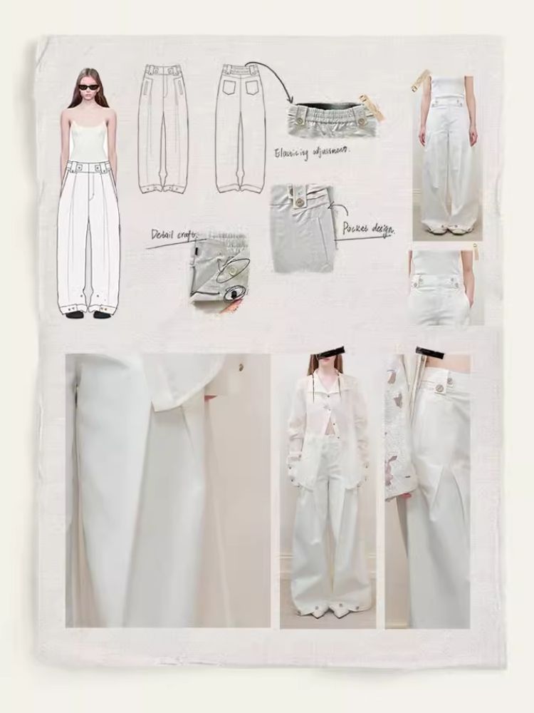 High Waist Straight Leg Wide Leg Casual Pants