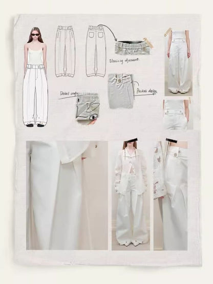 High Waist Straight Leg Wide Leg Casual Pants