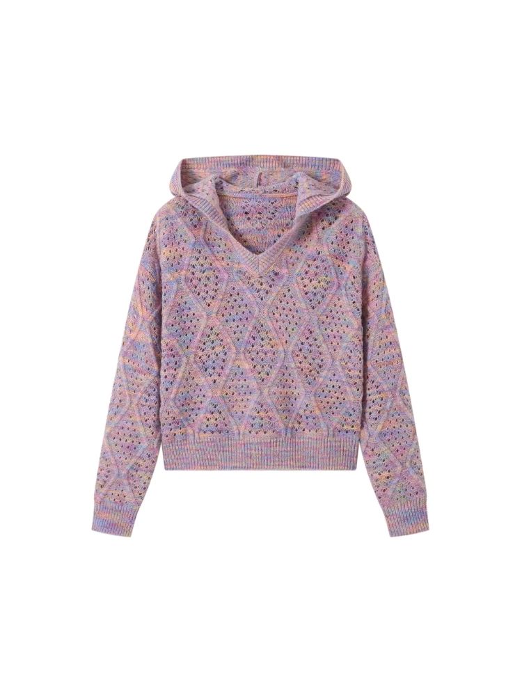 Knit Loose Short Hooded Top