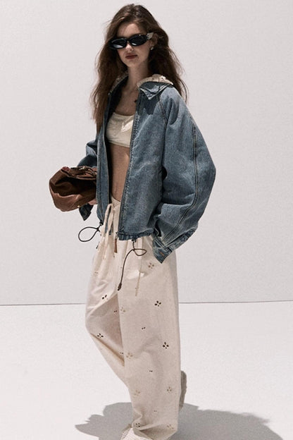 Vintage Crochet Denim Jacket Set-Up