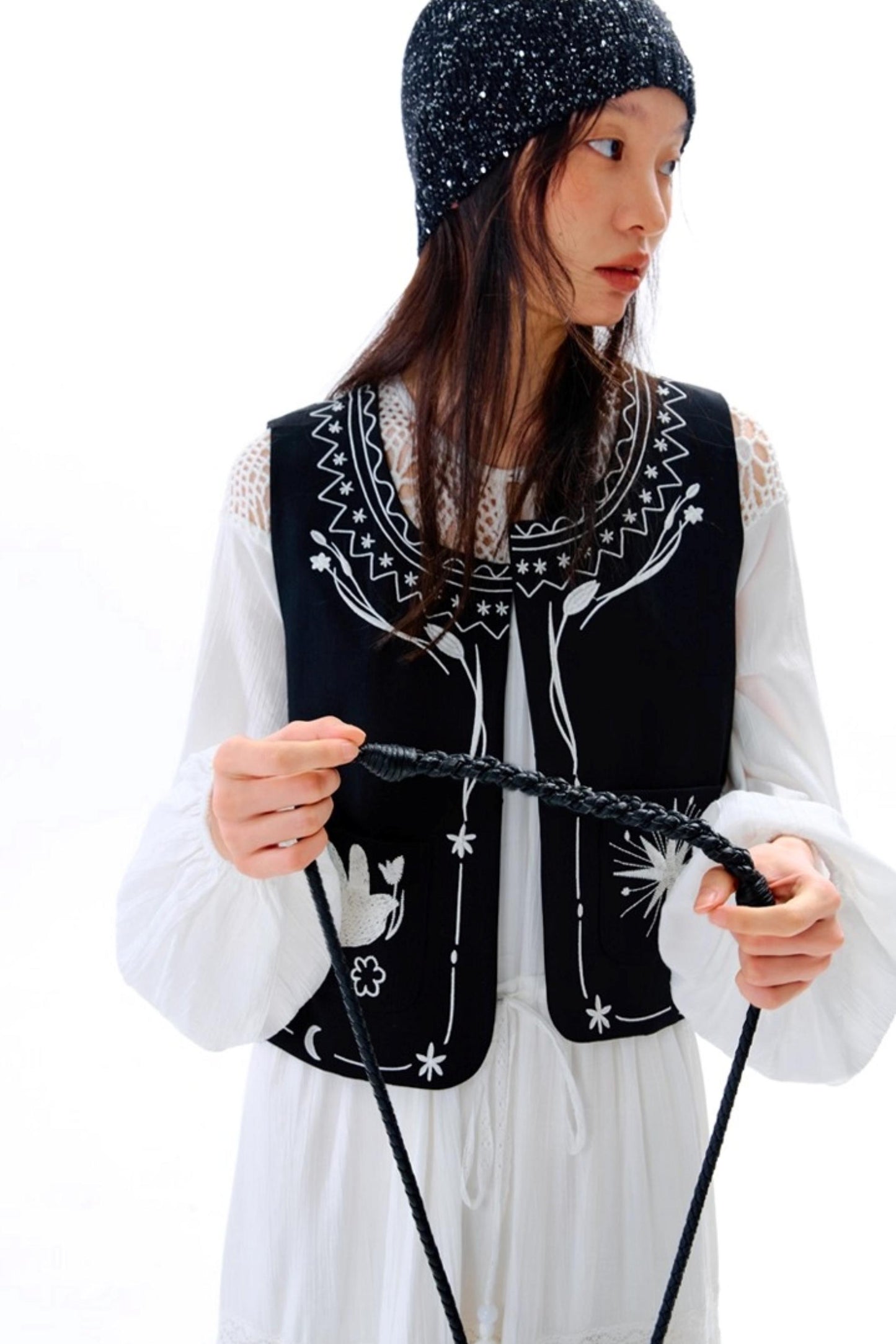 Bright Star Vintage Bird Embroidery Wool Jacket Set-Up