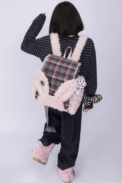 Furry Rabbit Ear Backpack