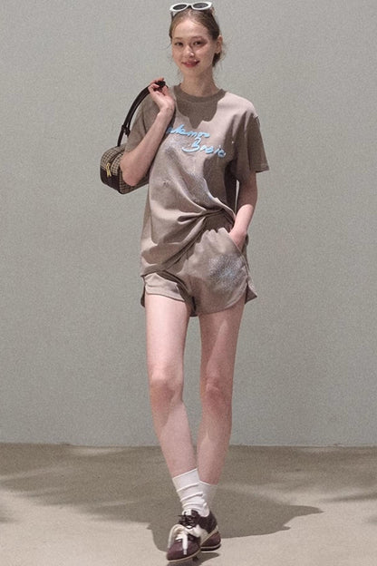 Puppy Cotton Tee & Shorts Set-Up