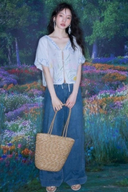 Morning Dew Tulip Tencel Linen Strappy Set-Up