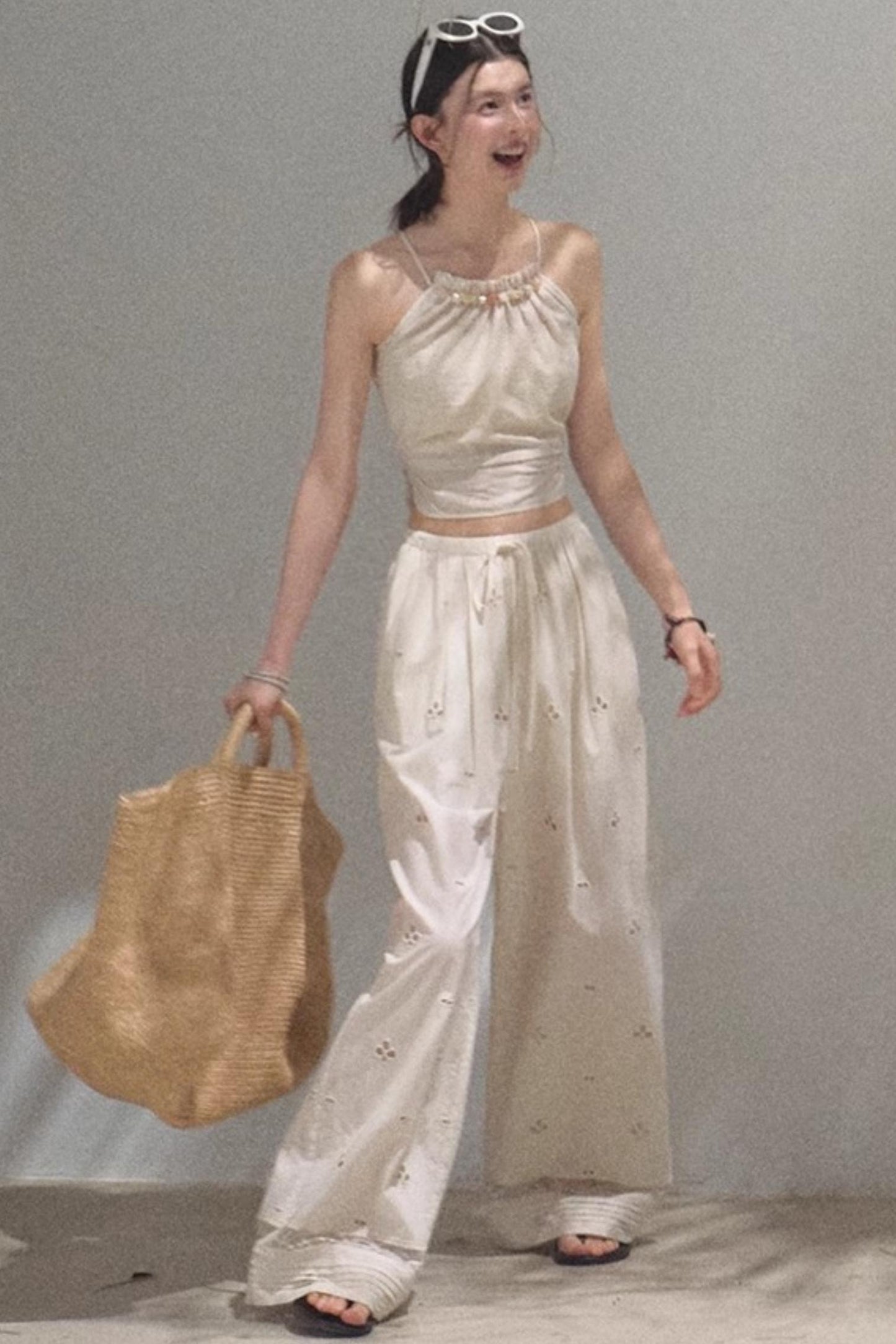 Floral Lace-Up Camisole