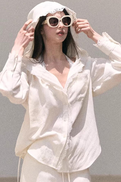 Lace-Trimmed Halter Neck Camisole