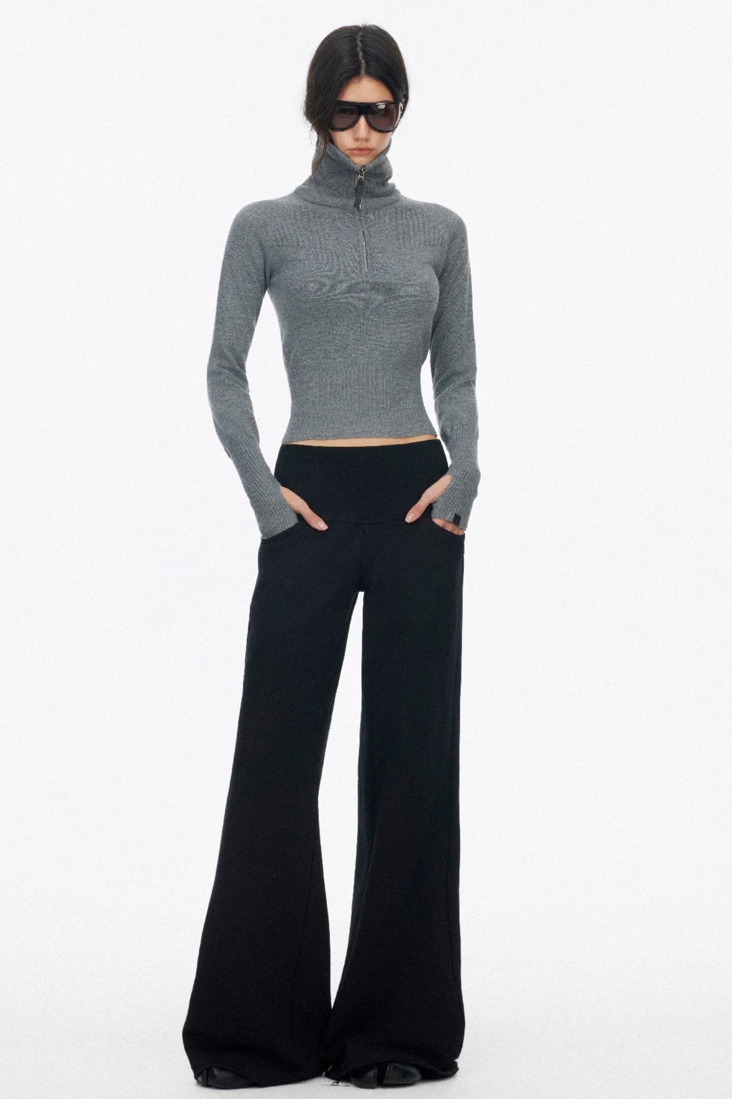 Half-High Collar Knit Top