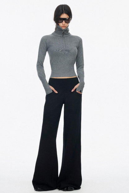 Half-High Collar Knit Top