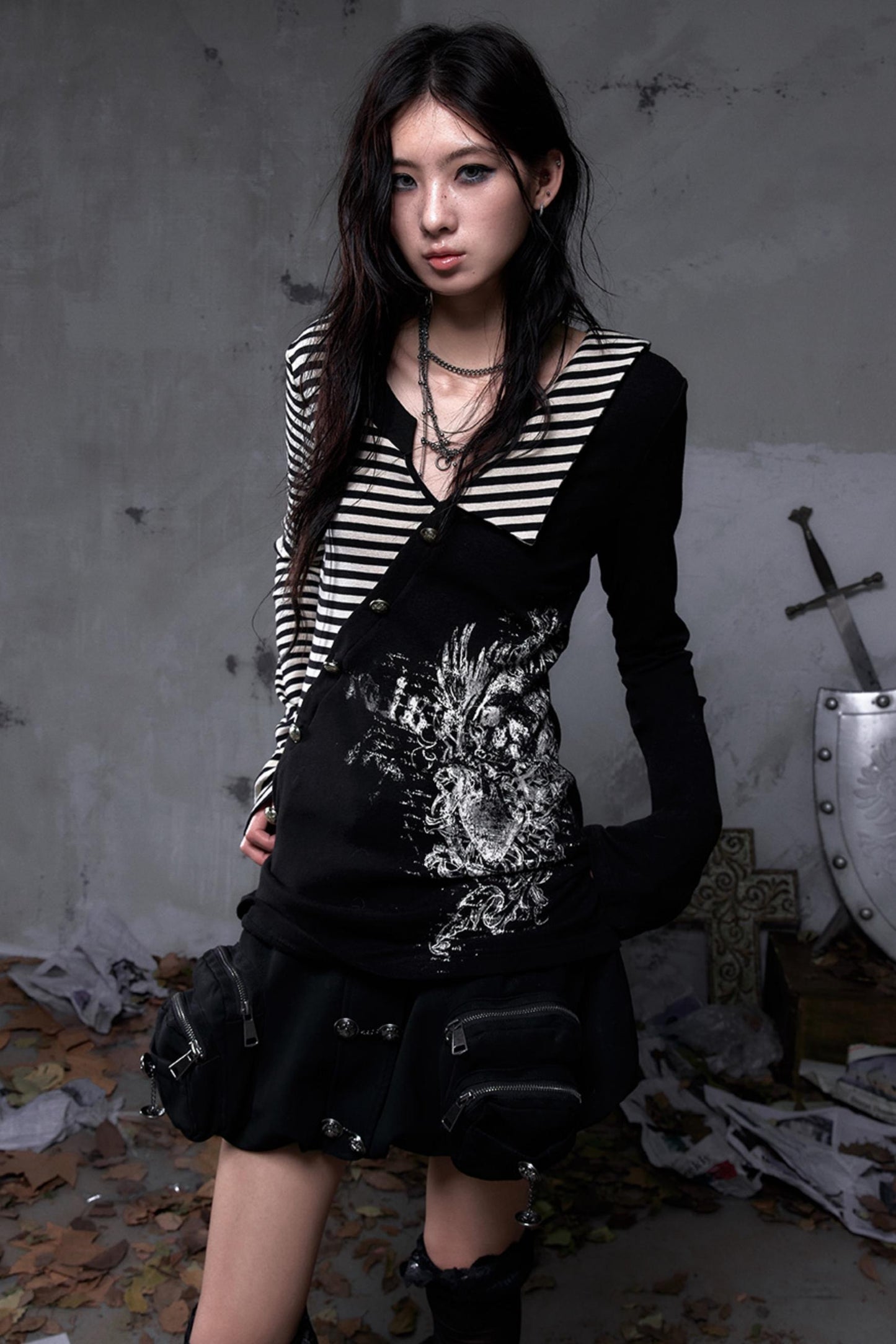 Vintage Striped Knitted Top