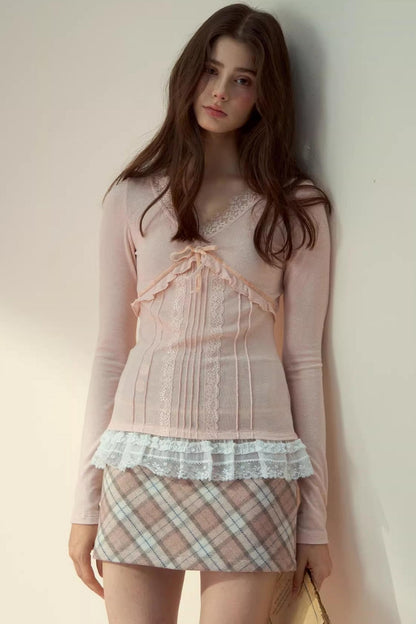 텐셀 울 레이스 긴팔 티셔츠