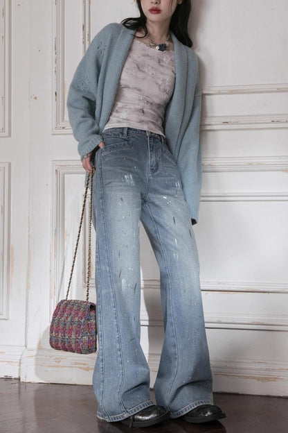 Hand-Cranked Jacquard Woolen Sweater Set