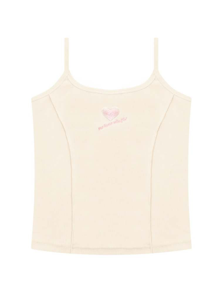 Slim Fit Heart Embroidery Knit Camisole