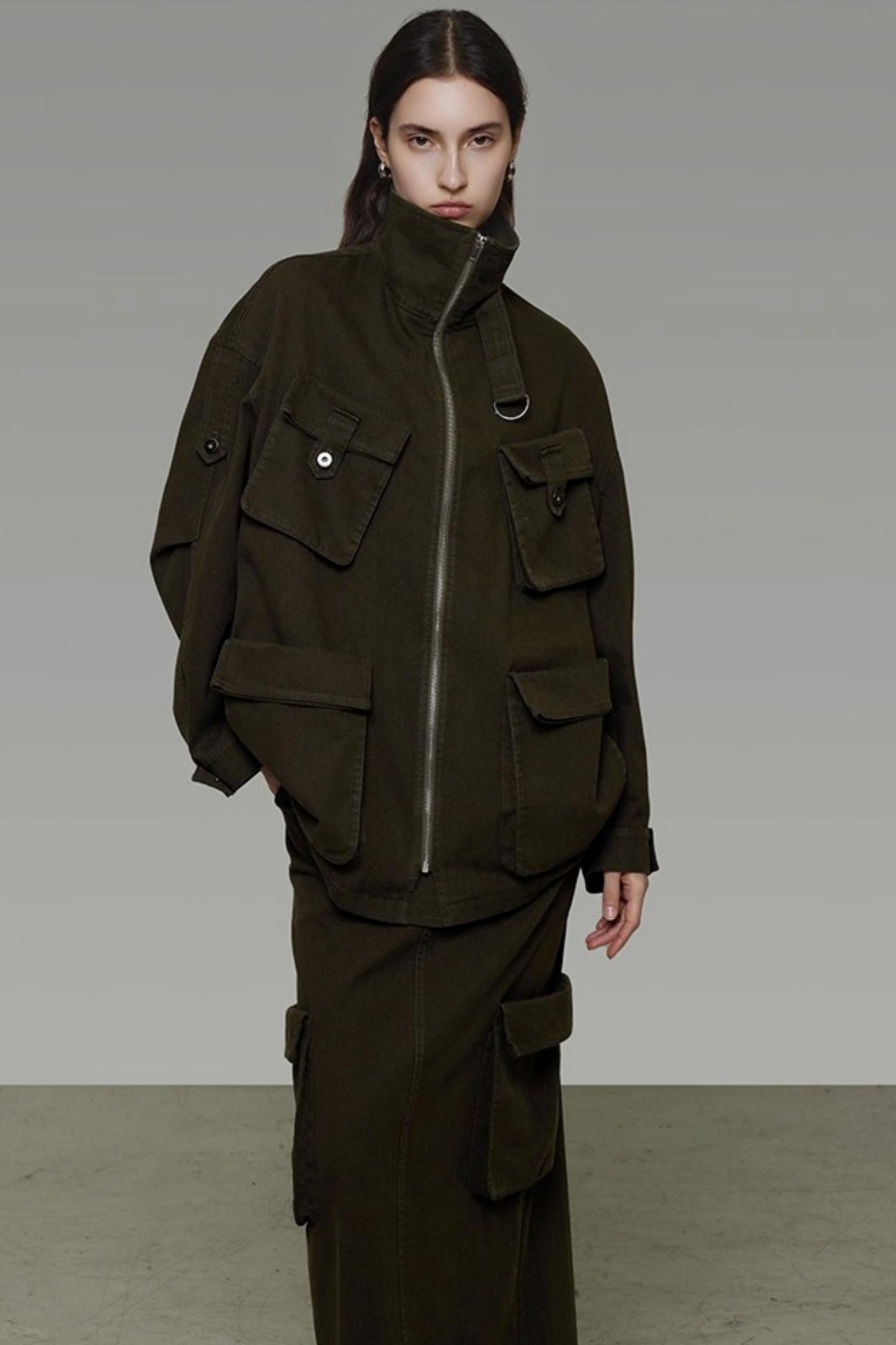 Vintage Cargo Silhouette Coat Set- Up