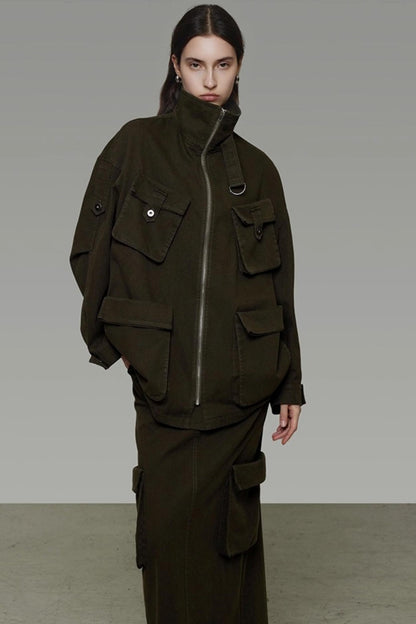 Vintage Cargo Silhouette Coat Set- Up