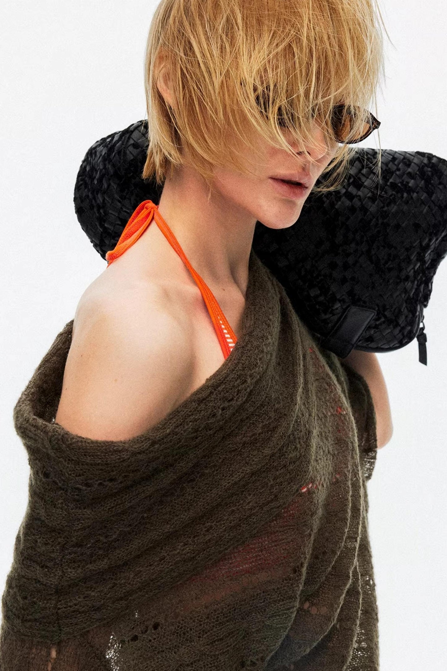 One-Shoulder Oversized Knit Blouse