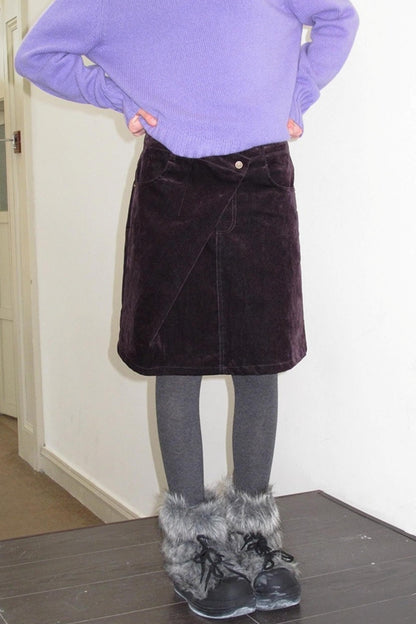 Vintage Dark Purple Velvet Skirt