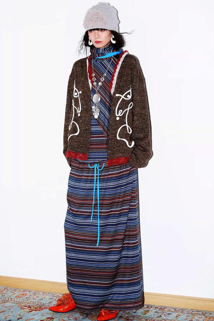 Retro Lace Knitted Cardigan